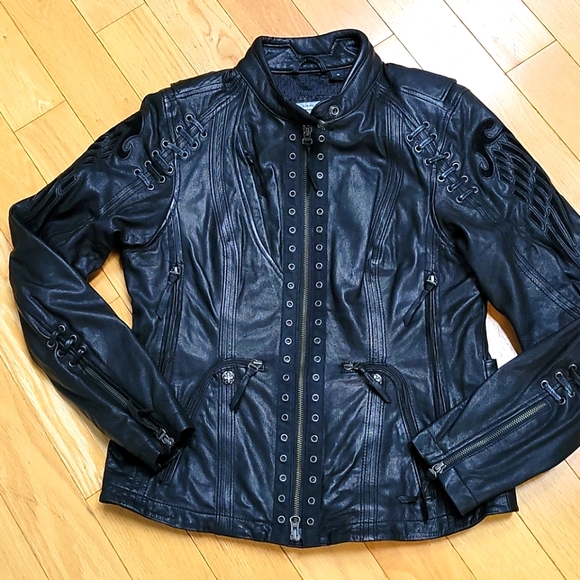 Harley Davidson Leather Riding Jacket - Picture 2 of 14